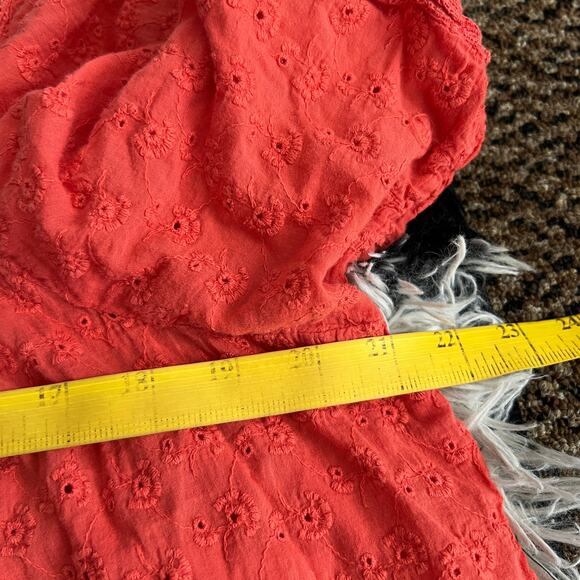 Anthropologie Orange Eyelet Flowy Top Sz XL Boho Cottagecore Bohemian - Picture 6 of 6